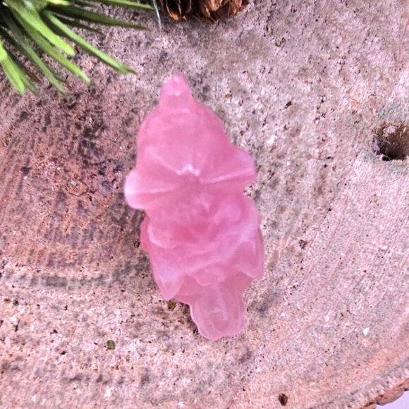 Nature Rose Quartz Hand Carved 2" Sleeping Unicorn Figure - Picture 5 of 10